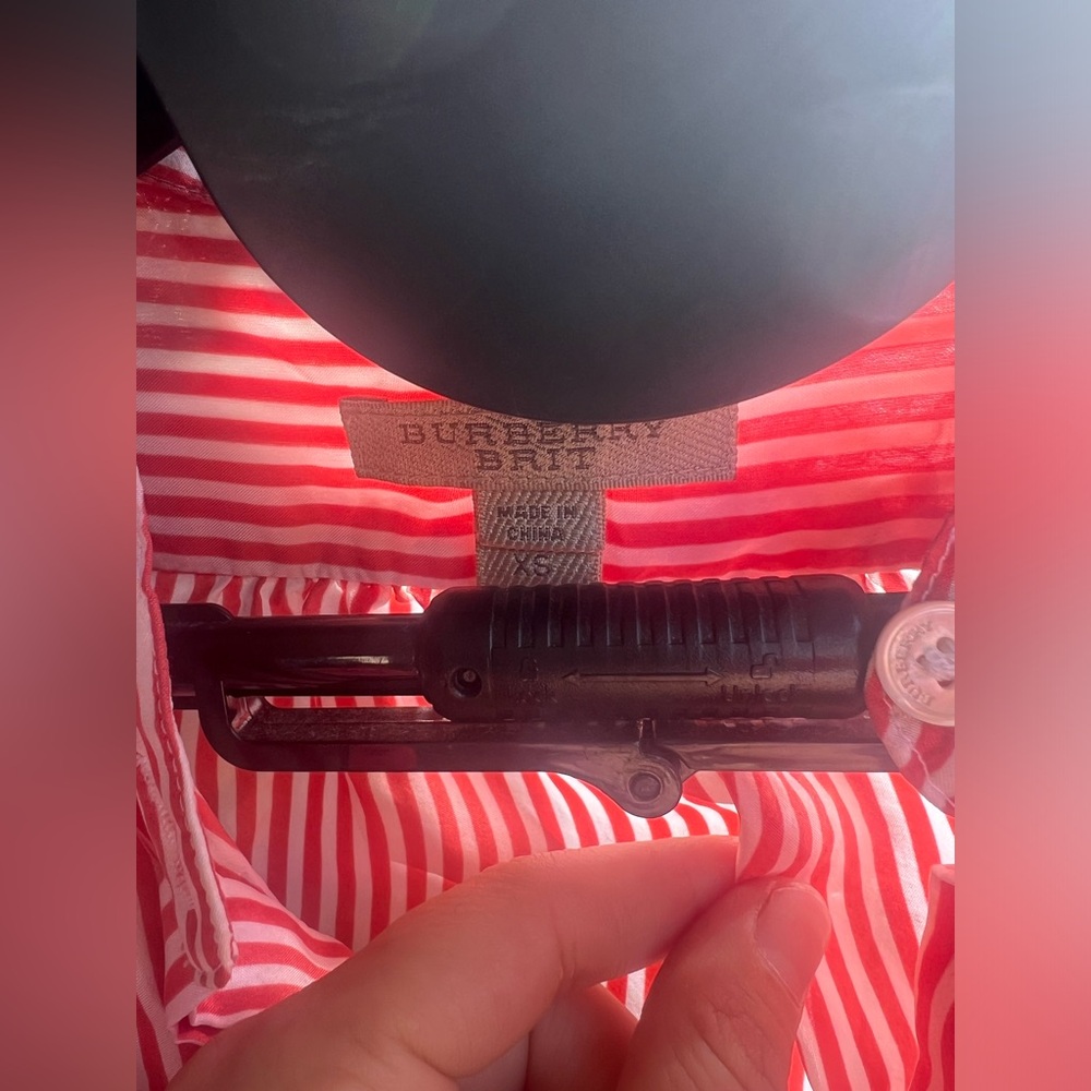 Burberry red stripes button down shirt - Picture 5 of 5